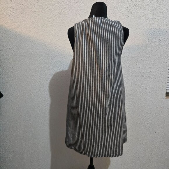 Entro Womens Sleeveless Striped Embroidered Tunic Dress S 100% Cotton Multicolor - Picture 7 of 7